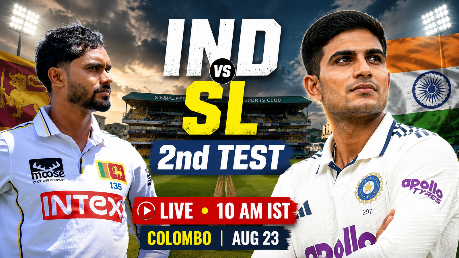 India vs Sri Lanka 2nd Test 2026 live streaming and match preview in Colombo